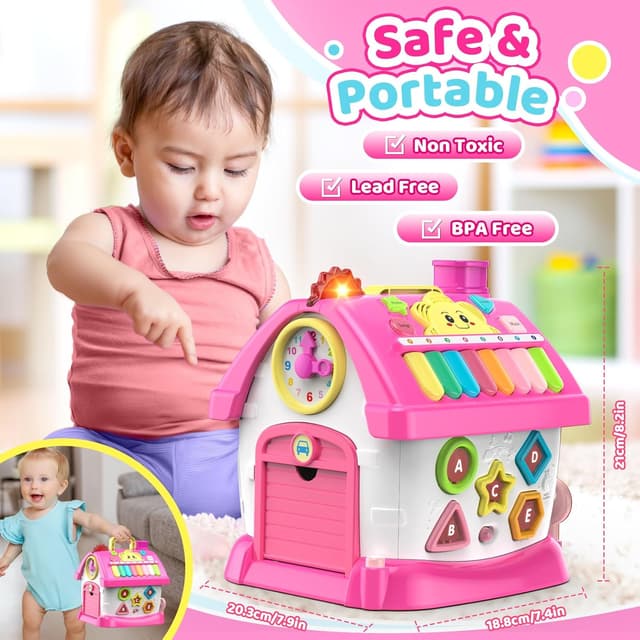 Detalle 2 de Montessori 6-in-1 Activity House for 1–2 Year Old Girls 📼