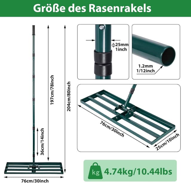 Thumbnail 1 de Signstek Rasenrakel 76 × 25 cm Rasenegalisierer