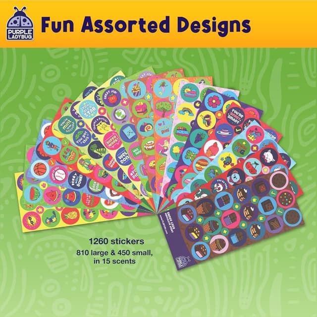 Thumbnail 5 de Purple Ladybug 1260 Scratch and Sniff Stickers 🎨