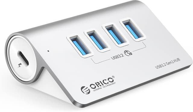 Detalle de ORICO Hub USB C 4 porte con velocità fino a 10Gbps e alimentazione USB-C 5V/2A (cavo 0,5 m)