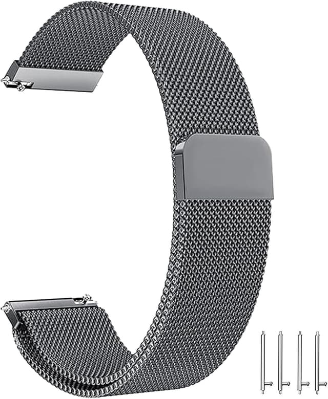 Detalle de ZLZKJS Edelstahl Mesh Uhrenarmband mit Magnetverschluss – Schnellverschluss 14–24 mm (Smartwatch & klassische Uhren)
