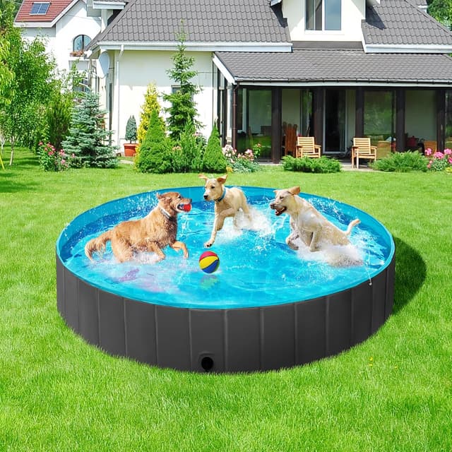 Detalle 2 de Yaheetech faltbares Hundepool 180 x 30 cm mit Anti-Rutsch, Ablass & Reparaturset