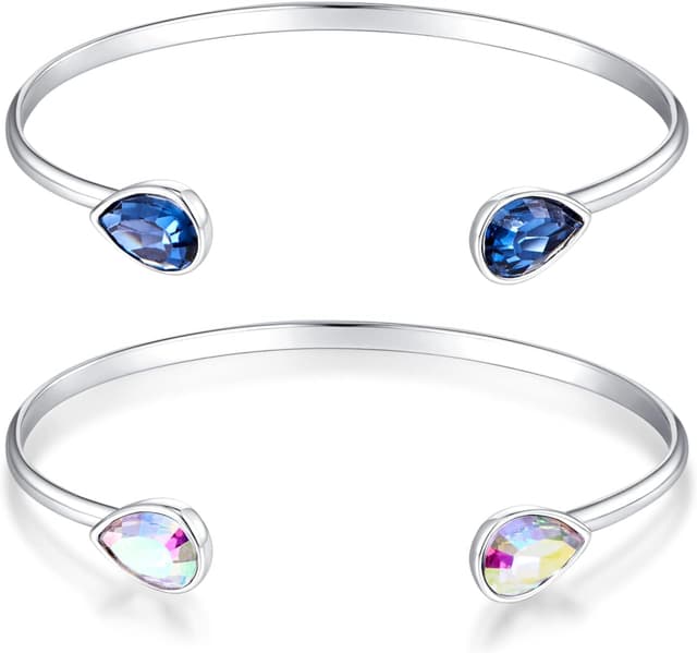 Detalle de LILIE&WHITE Gold Armreif für Damen – elegantes, nicht-verfärbendes 2er-Set mit hypoallergenem Tragekomfort