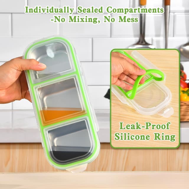 Thumbnail 2 de UPTRUST 3-Compartment Stainless Snack Box 3️⃣ 🍱