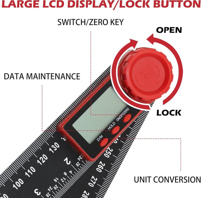 Detalle de Digital Angle Finder Ruler 200mm with LCD