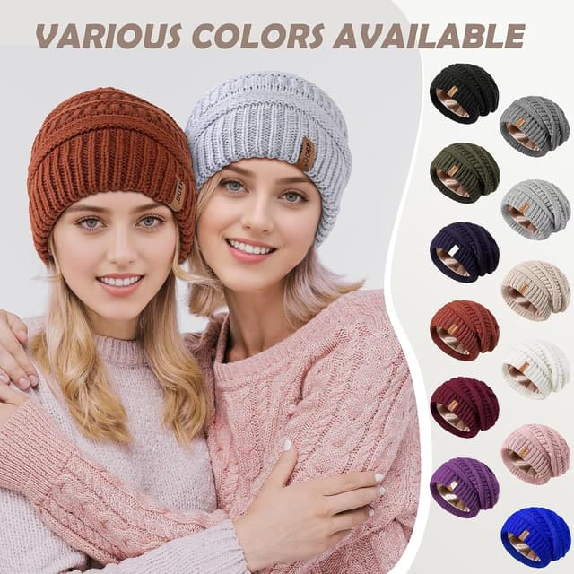 Thumbnail 5 de Satin Lined Beanie 3-Pack
