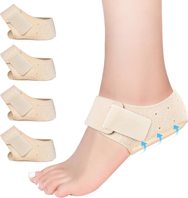 Detalle de EASICUTI Plantar Fasciitis Gel Heel Protectors (2 pairs) – heel cups with adjustable strap and SBR cushioning