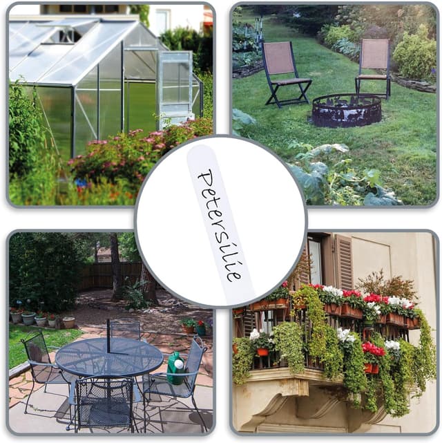 Detalle 2 de com-four® confezione da 100 etichette per piante con matita, a innesto da 12 cm (bianco)