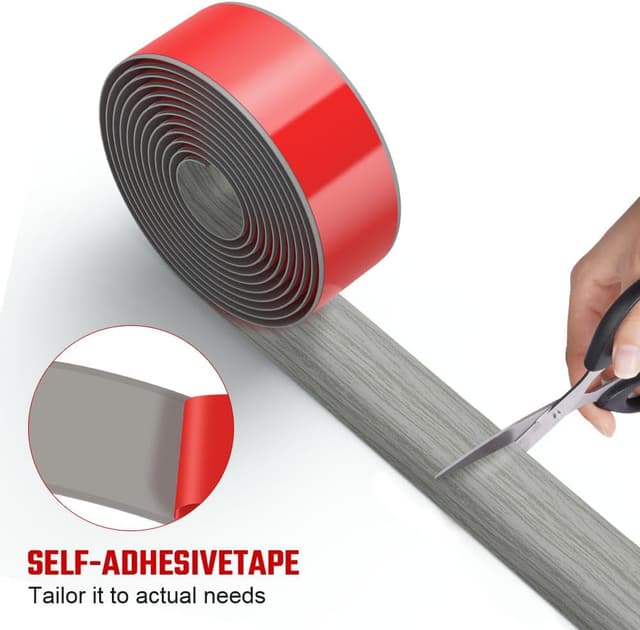 Detalle de Flintronic 3M Laminate Flooring Threshold Strip (PVC) – 4cm Self-Adhesive Floor Divider for Floor Gaps