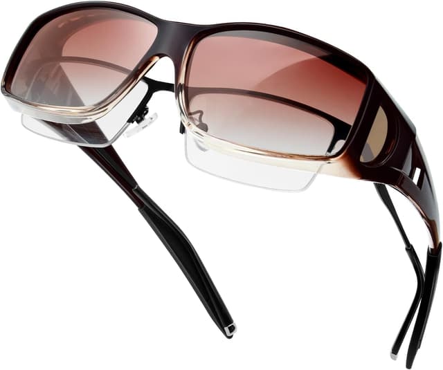 Detalle de KANASTAL Übergrößen-Überzieh-Sonnenbrille Fit Over für Brillenträger, quadratisch, polarisiert, UV400