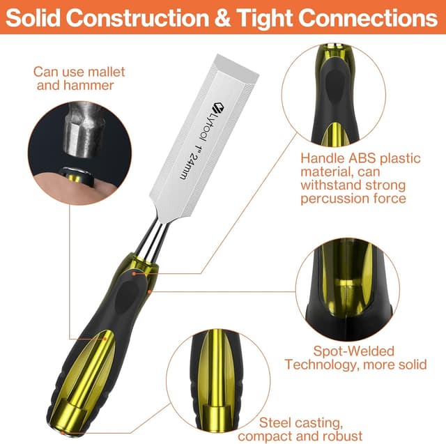 Detalle 2 de Set de 5 ciseaux à bois Lytool avec pointes protégées (6, 12, 20, 24, 32 mm)