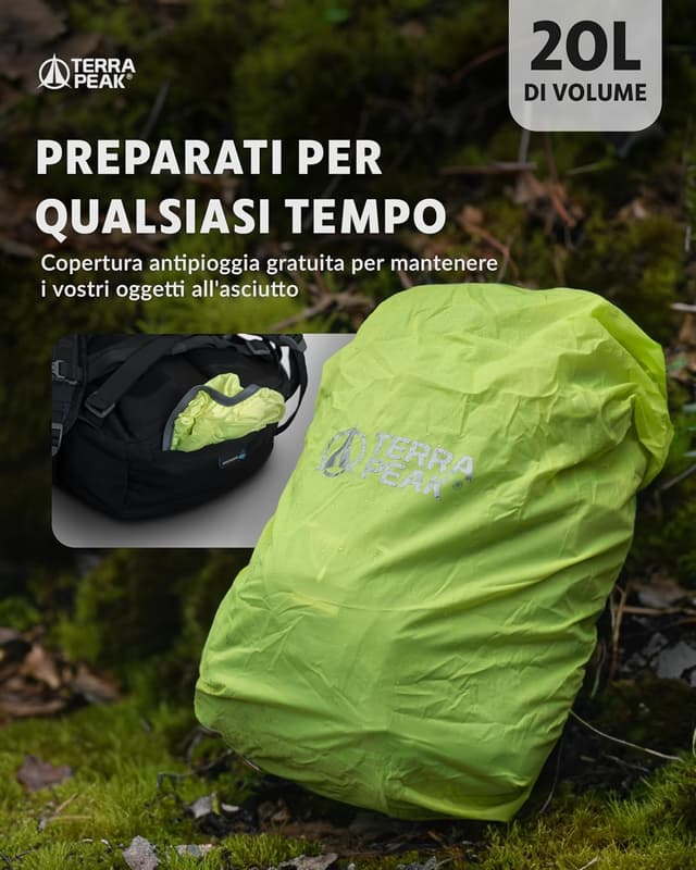 Detalle 2 de Terra Peak Zaino da trekking FLEX 20 Piccolo 20 litri impermeabile con ventilazione posteriore