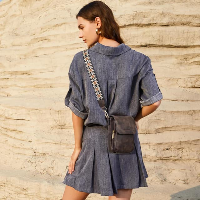 Detalle 2 de BOSTANTEN kleine Umhängetasche für Damen mit Kartenfächern – Handytasche zum Umhängen