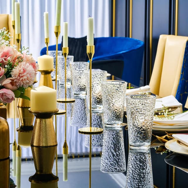 Thumbnail 5 de Set of 10 Hammered Glass Cups 16oz