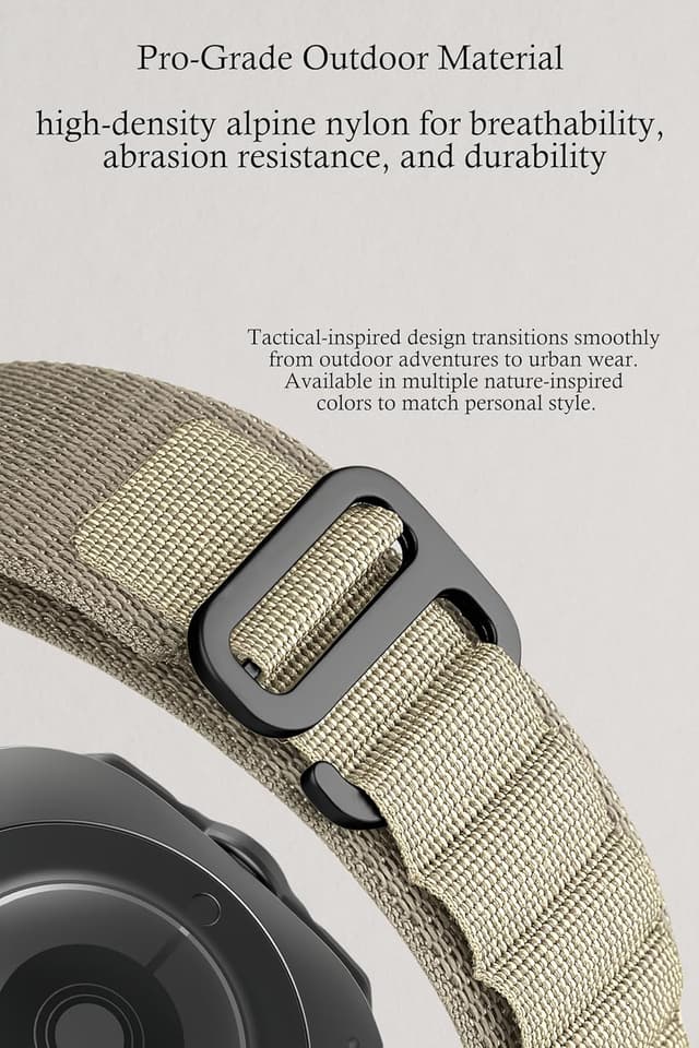 Detalle de Cinturino in nylon con G-Hook per Apple Watch Ultra 3/2/1 e SE/Series 11–1, regolabile outdoor 38–49 mm