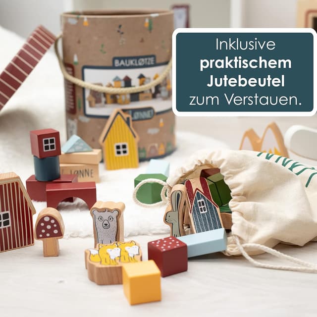 Thumbnail 3 de Hej LØNNE! 56x Mattoncini Legno per Bambini