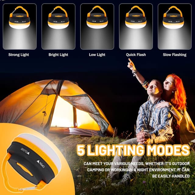 Detalle 2 de Camping Lantern 3 Pack Waterproof LED Tent Light ⛺