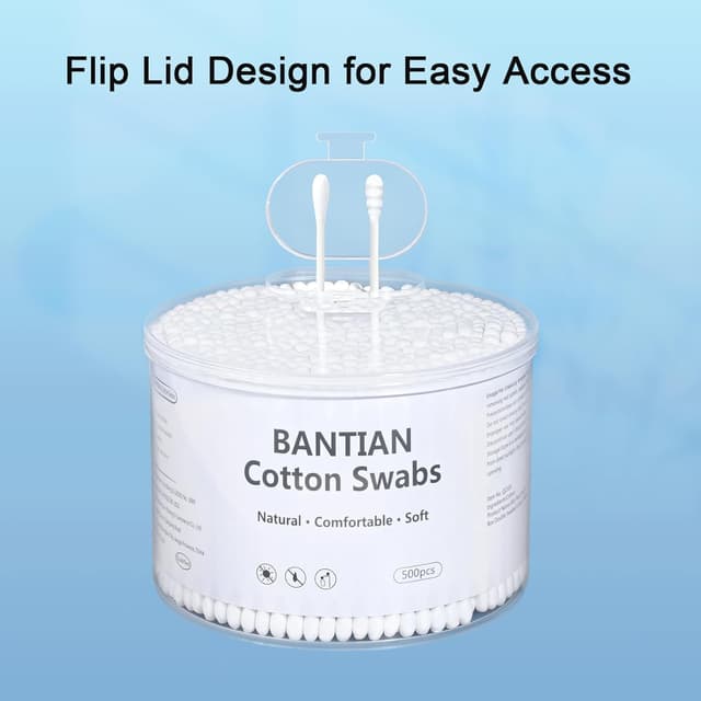 Detalle 2 de Carehabi 500 Stück Wattestäbchen 100% plastikfrei