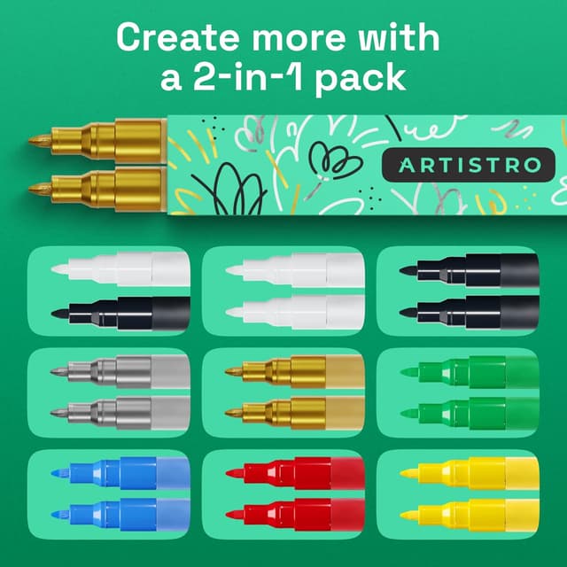 Thumbnail 6 de Artistro 2 goldene Acrylfarbstifte 0,7 mm 🎨