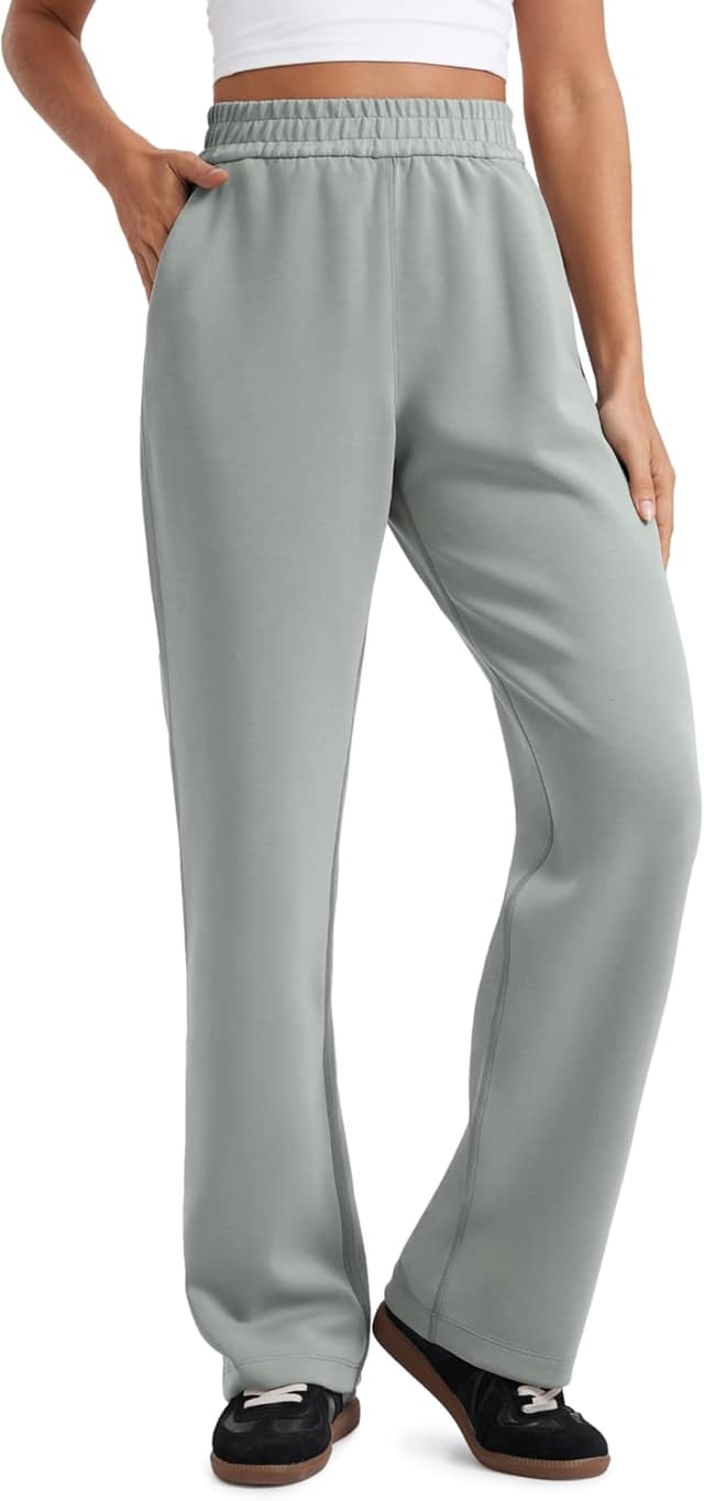 Detalle de Pantaloni donna CRZ YOGA SoftAura a gamba dritta casual con tasche e coulisse interna (71/76/81 cm)