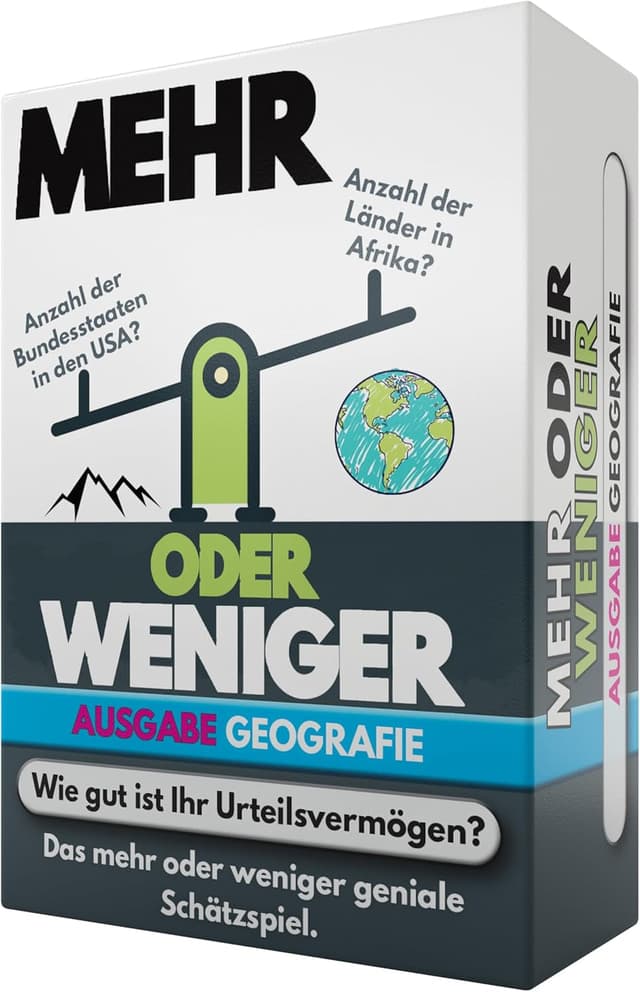 Detalle de More or Less „Mehr oder Weniger“-Kartenspiel (Ausgabe Geografie) von More or Less