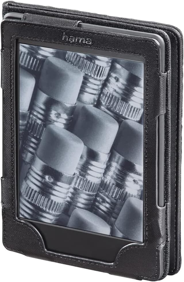 Detalle 2 de Hama eBook-Case Arezzo – Schutz-Hülle mit integriertem Magnet für Kindle WiFi/Paperwhite & Kobo Touch/Glo (klappbar), schwarz