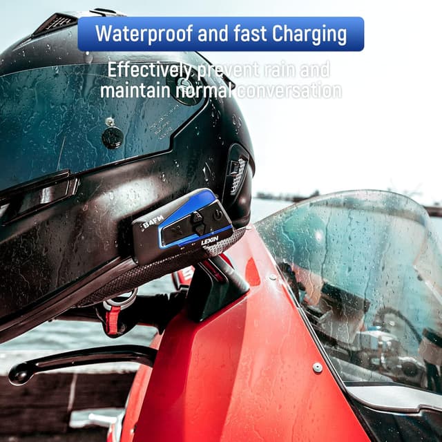 Detalle de LEXIN B4FM Motorcycle Bluetooth Intercom (10-rider group system) with Music Sharing & IP67