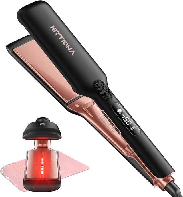 Detalle de HITTIONA Piastra Professionale in Ceramica 1,75" con Ioni di Litio e LCD 150–230 °C
