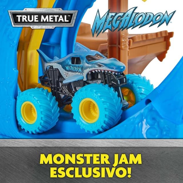 Detalle de Monster Jam set di gioco Megalodon Loop of Doom in scala 1:64
