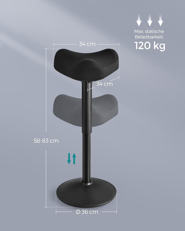 Thumbnail 1 de SONGMICS OSC008B01 Stehhocker, höhenverstellbar 58–83 cm