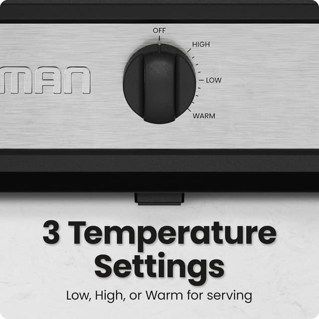 Detalle de Chefman Triple Slow Cooker & Food Warmer with 3 Ceramic Crocks (7.5-Quart Total, PFAS-Free)