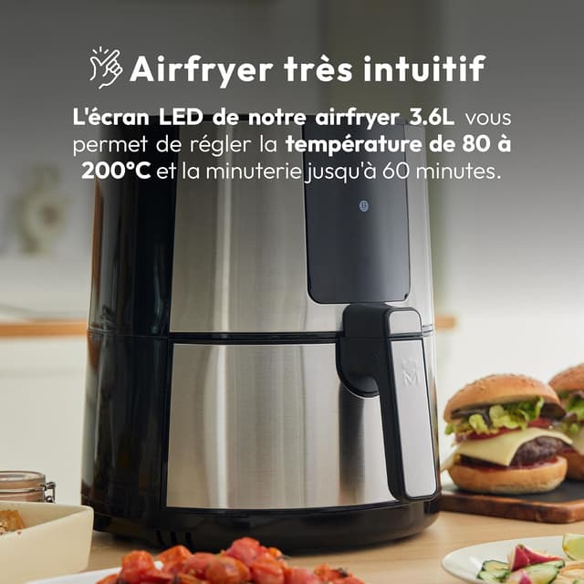 Detalle de MasterPro Rocket 360 🌀 Freidora Sin Aceite 3.6L y 1500W