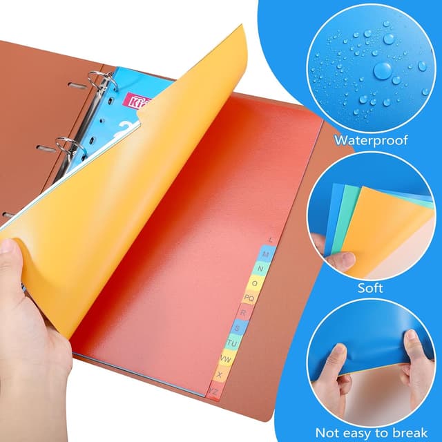 Detalle de FUYOAL A4 File Dividers (3-pack, 20 tabs each) A–Z coloured plastic index dividers