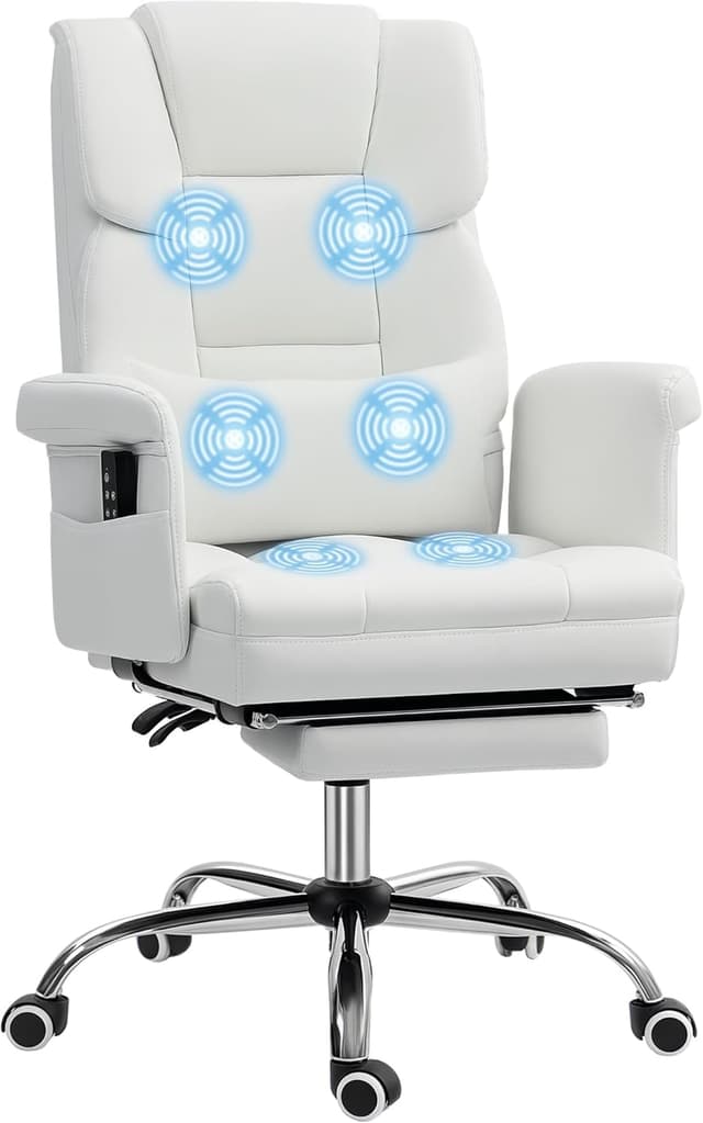 Detalle de HOMCOM Silla de Oficina masajes 6 puntos