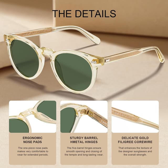 Thumbnail 4 de CARFIA CA5506 Polarised round sunglasses UV400 🕶