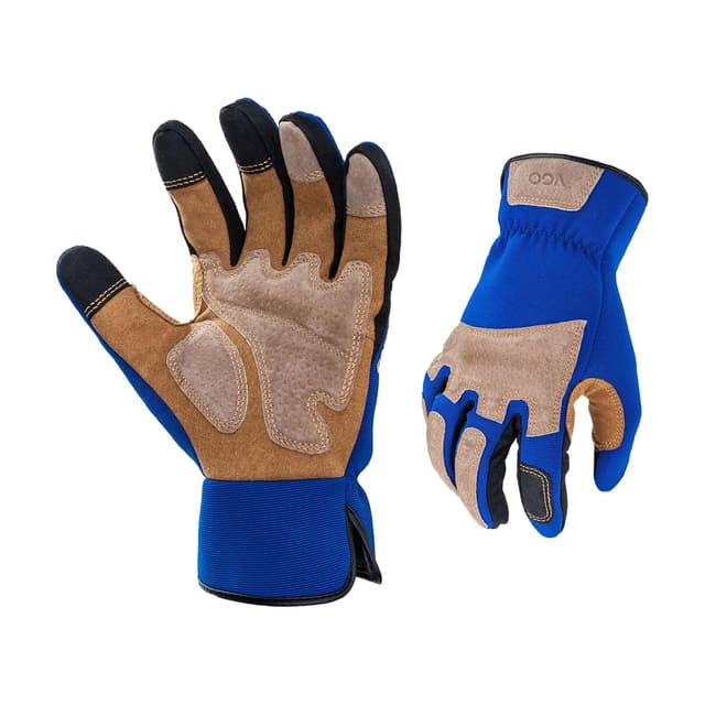 Detalle de Vgo Thornproof Touchscreen Gardening Gloves (Men’s pig leather utility work gloves)