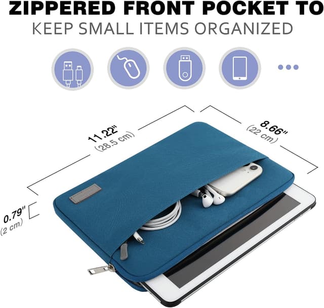 Detalle de MoKo Housse de transport 9-11 pouces pour iPad Air/Pro et tablettes — sac avec fermeture éclair