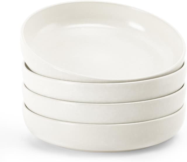 Detalle de famiware Milkyway Pasta Bowls Set of 4 (8.5" Large) in Matte White