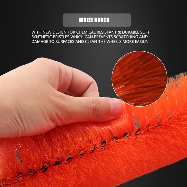 Thumbnail 5 de SPTA 8Pcs Wheel & Tire Brush Car Detailing Kit with Easy Reach Rim Brushes and Microfiber Cloth