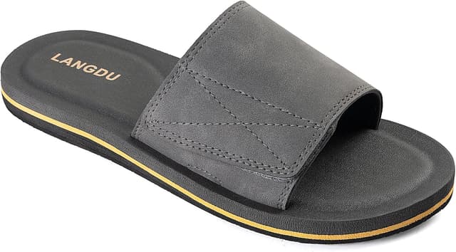 Detalle de LANGDU claquettes homme pour la piscine réglables, gris (30,42 EU)