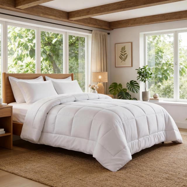 Detalle 2 de VIVA FINO Couette 4 saisons 200x200 cm 300 GSM en microfibre respirante, hypoallergénique