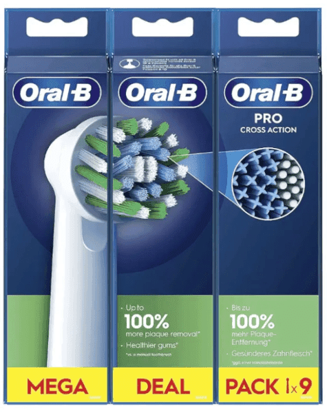 Detalle de Oral‑B Cross Action Pack 9 uds 🪥