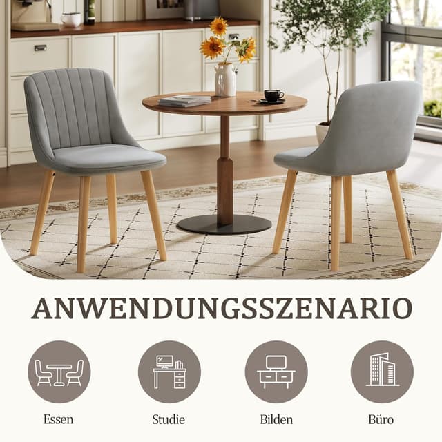 Detalle 2 de Goeurvant sedie da pranzo in velluto 82 cm