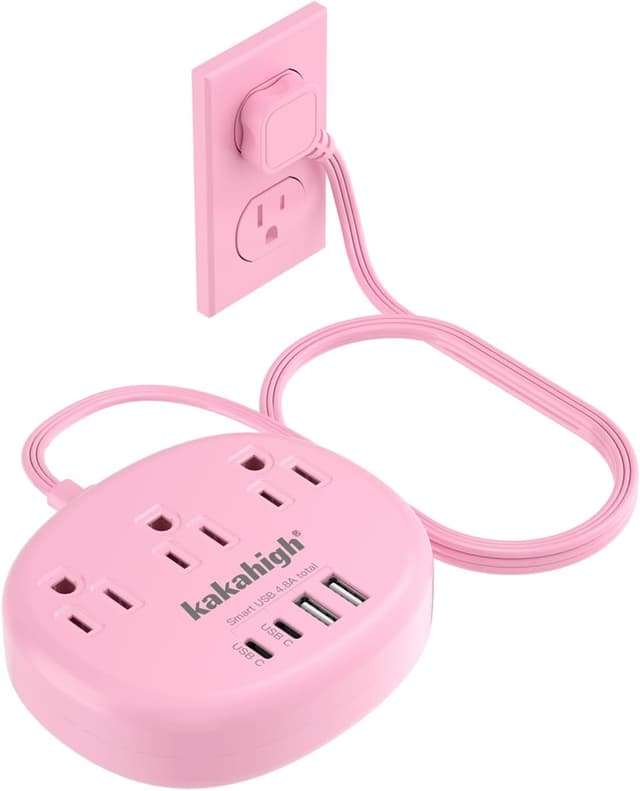 Detalle de Kawaii Power Strip 1625W 5 Ft Pink