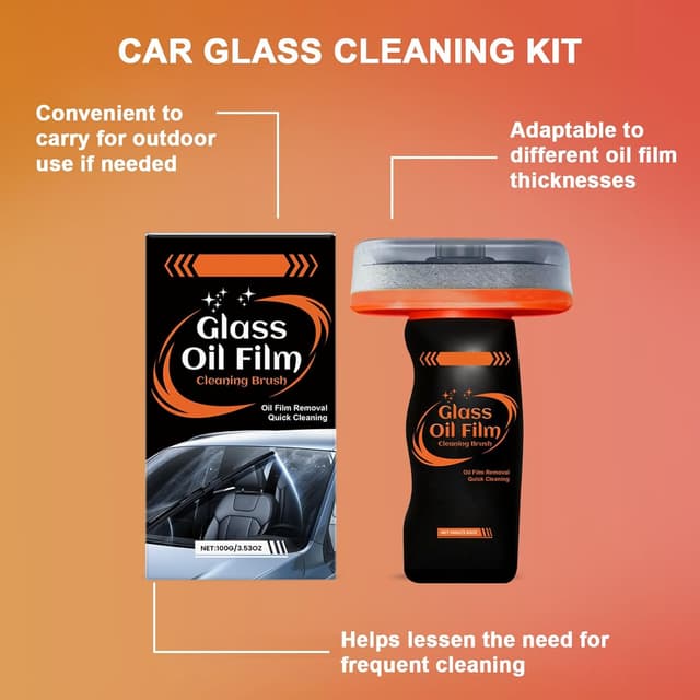 Detalle 2 de 2PCS Glass Oil Film Remover Roll-On for Cars (100ml) with Cleaning Board