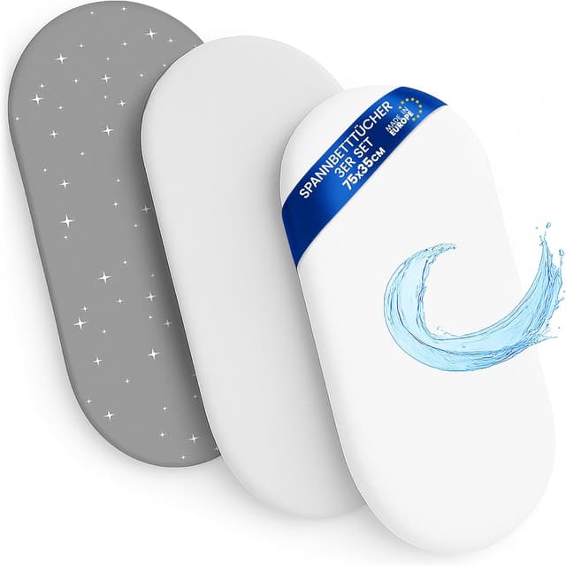 Imagen de Lenzuola con angoli per passeggino 35x75 Set di 3 en OfertitasTOP