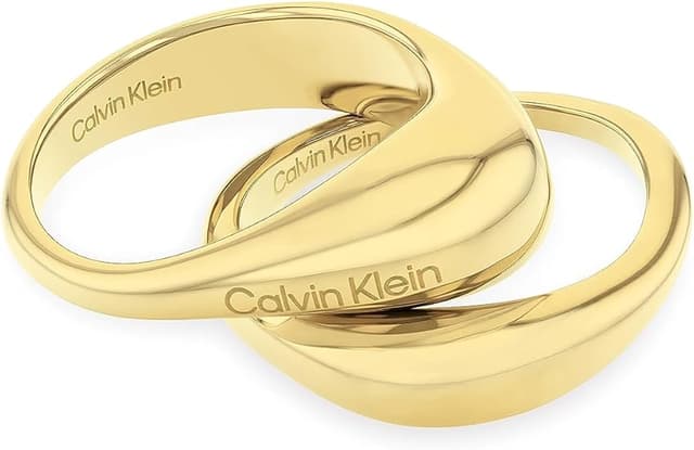 Detalle de Calvin Klein 35000448C anillo elongated drops oro amarillo 💍