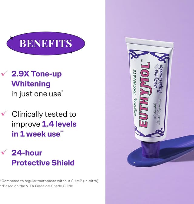 Thumbnail 6 de Euthymol Purple Whitening Toothpaste 3.7 fl oz 🪥