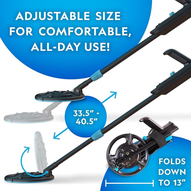 Detalle de Blue Marble National Geographic Metal Detector Beginner Kit for Kids (18.8 cm waterproof coil) — beach treasure hunting