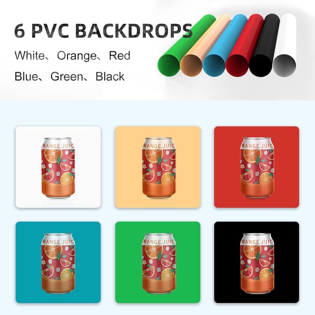 Detalle 2 de PULUZ 30cm Light Box Photo Box Studio Kit with adjustable LED lights and 6 PVC backdrops